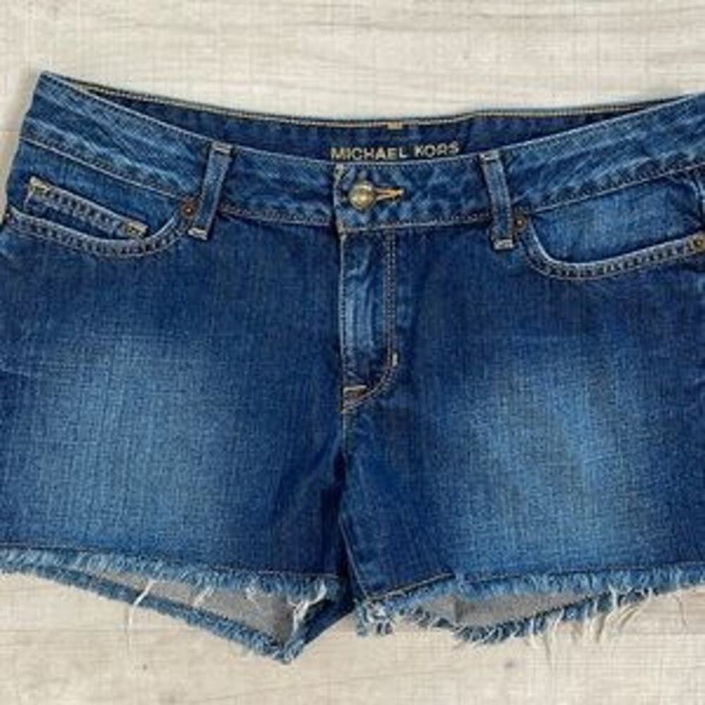Michael Kors Denim Frayed Hem Shorts Sz 2 3" Inseam